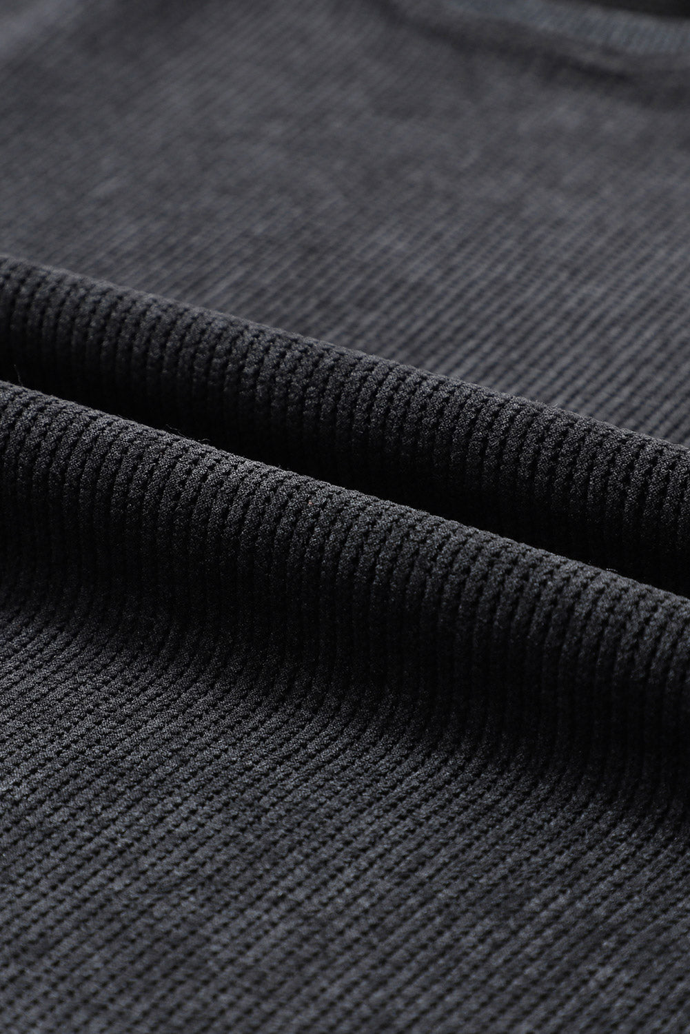 Ribbed Round Neck Pullover Sweatshirt