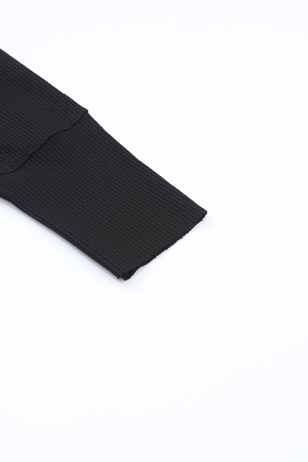 Waffle Knit Long Sleeve Henley Shirt