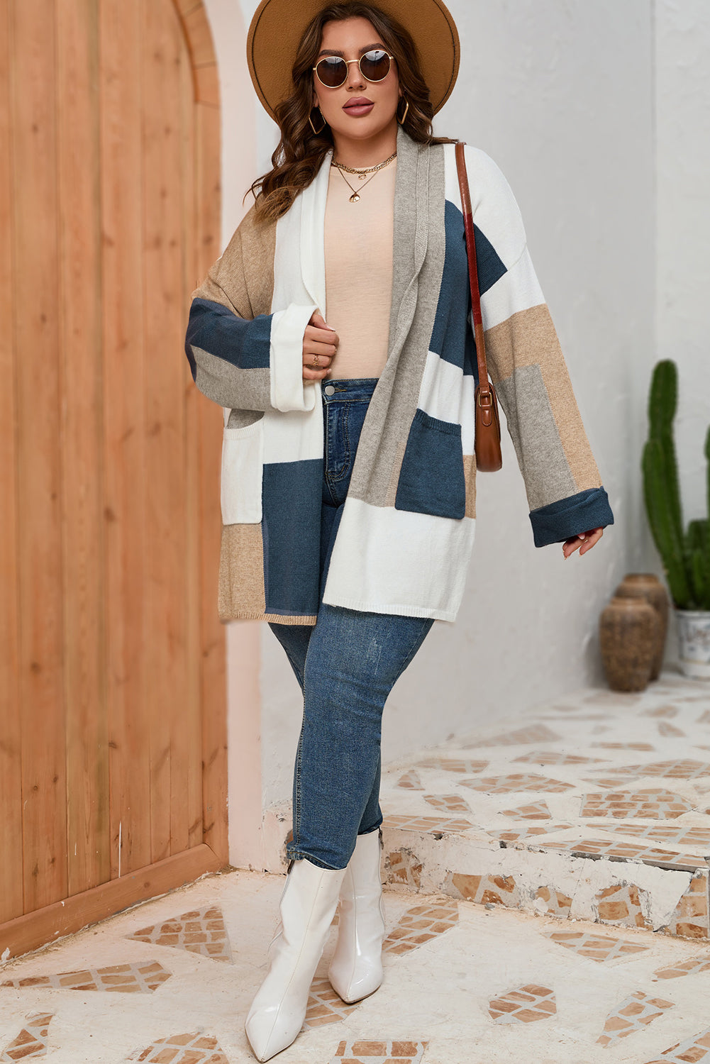 Colourblock Knit Cardi