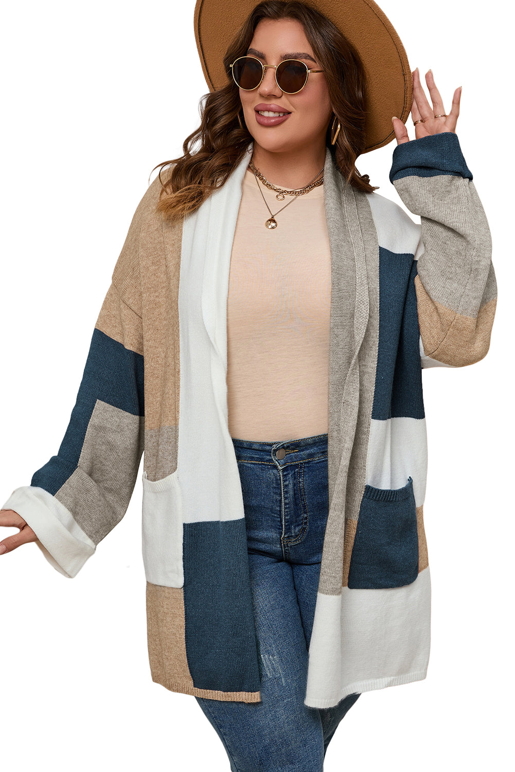 Colourblock Knit Cardi