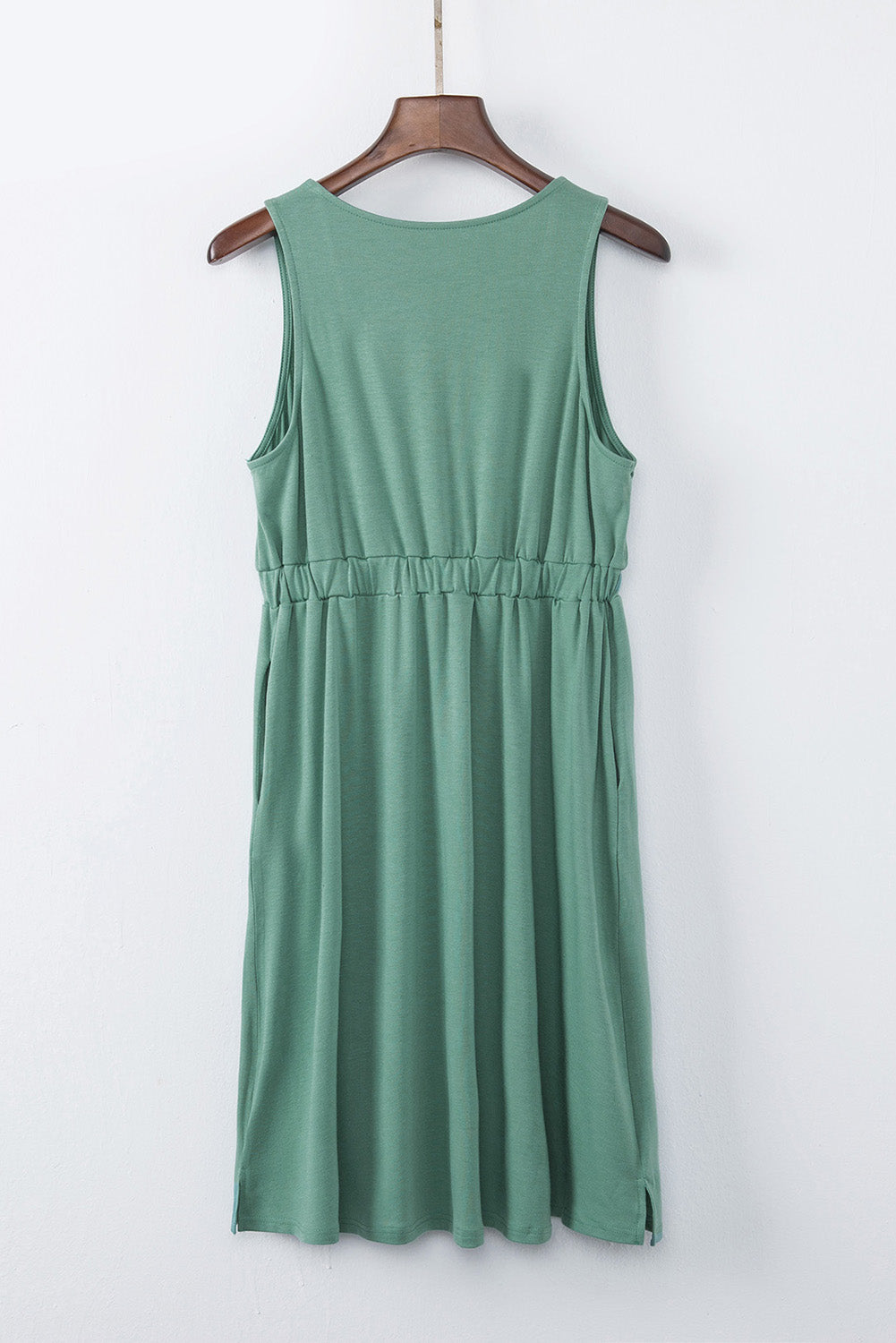 Sleeveless Button Front Short Basics Dress