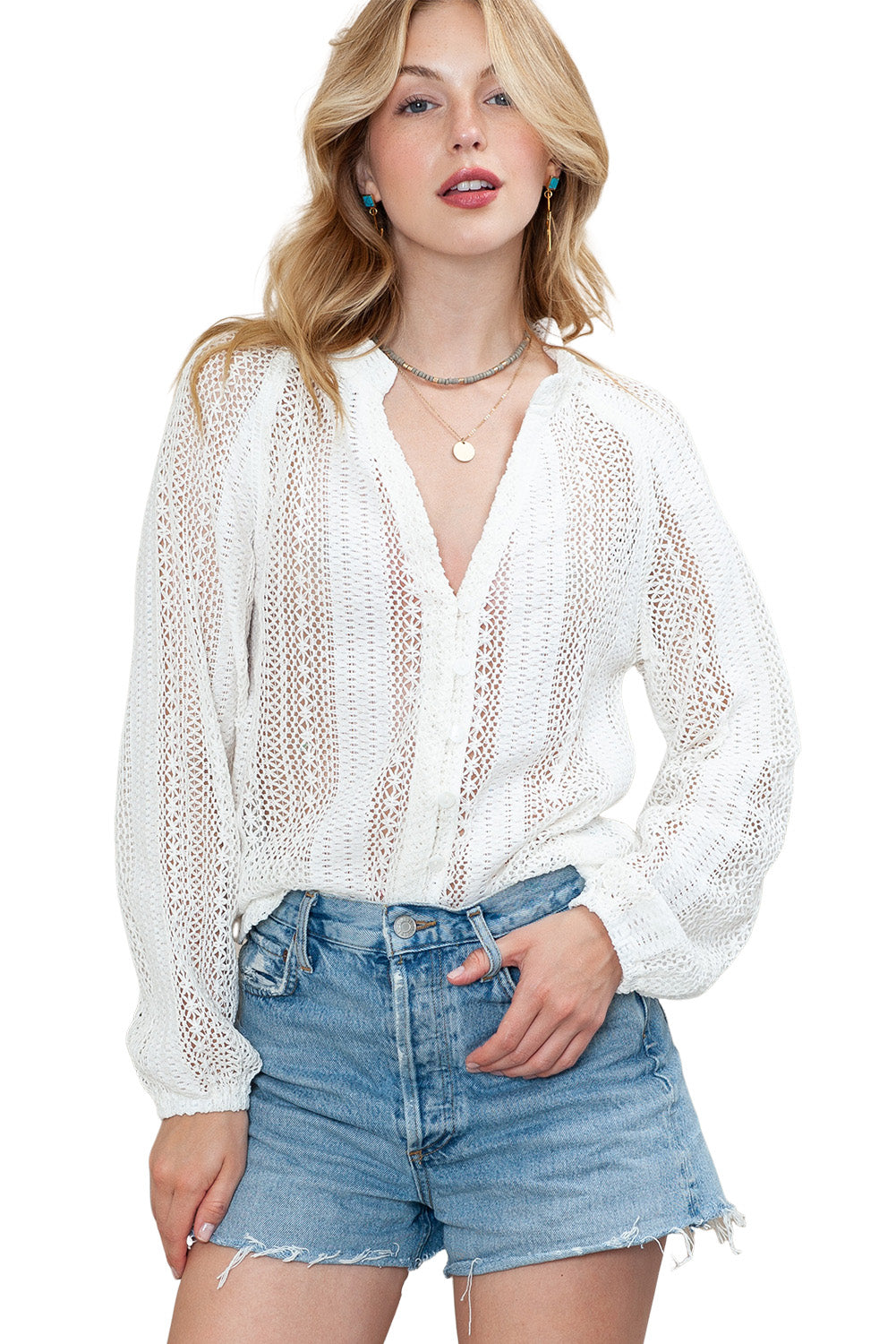 Raglan Sleeve Crochet Top
