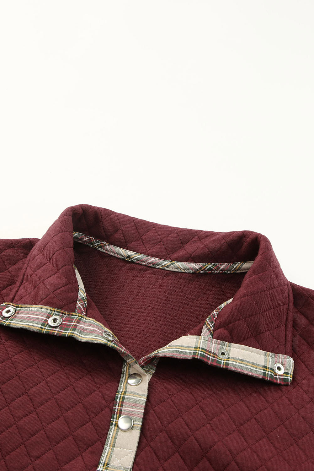 Plaid Trim Sweatshirt