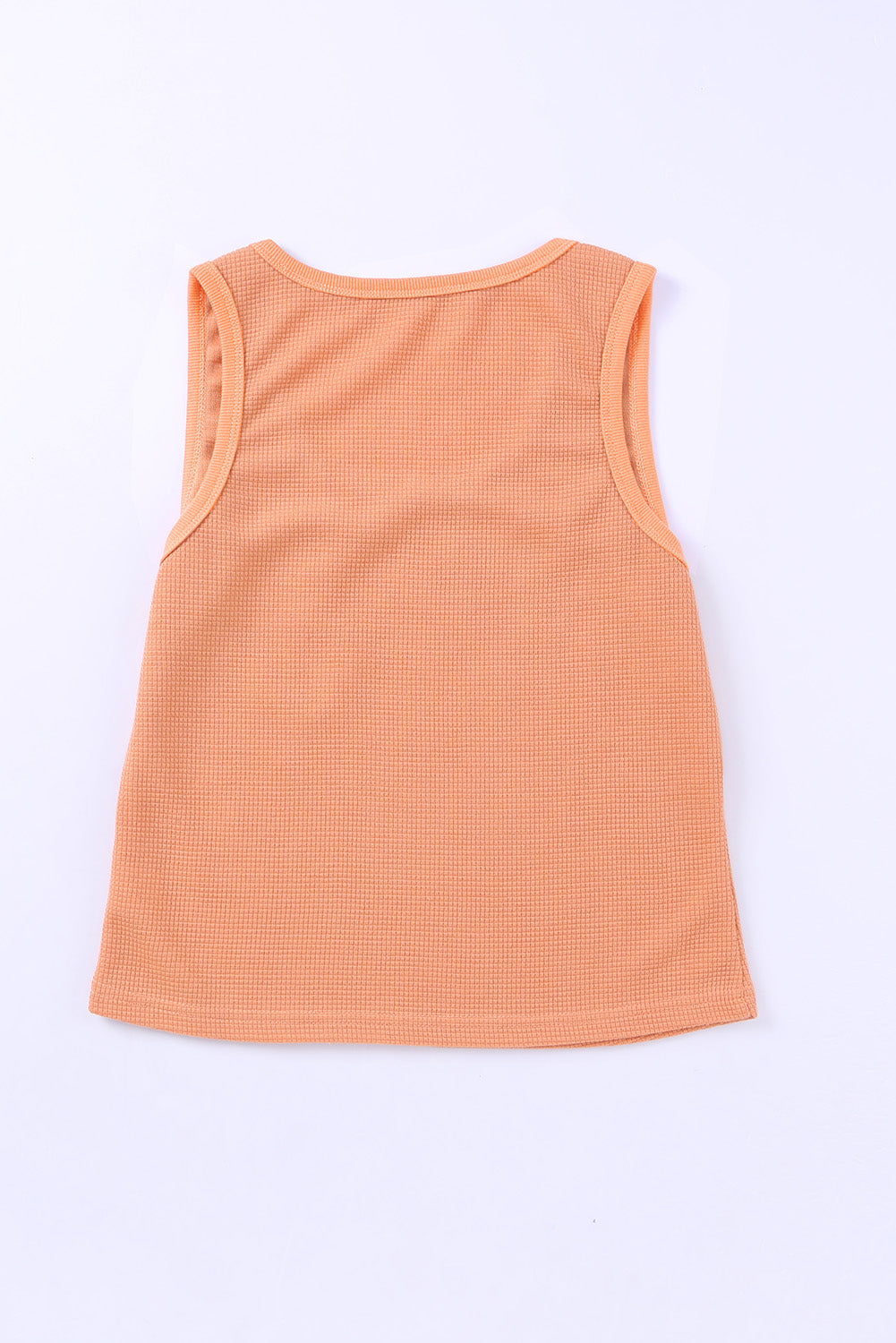 Plain Basic Waffle Knit U Neck Tank Top