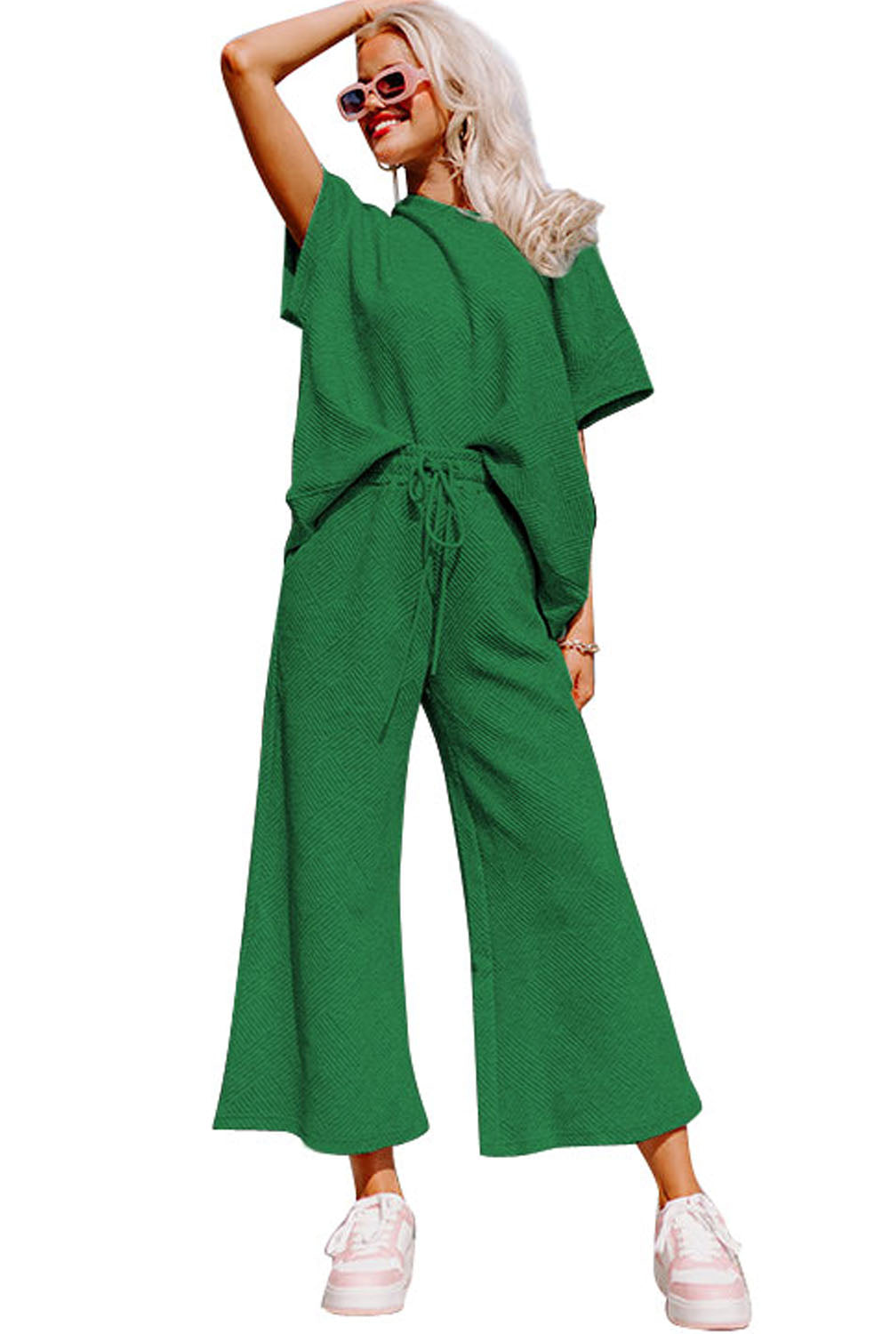 Loose Fit T Shirt and Drawstring Pants Set