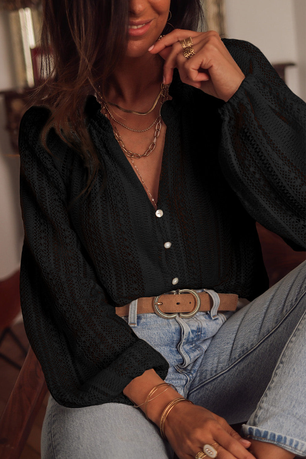 Raglan Sleeve Crochet Top