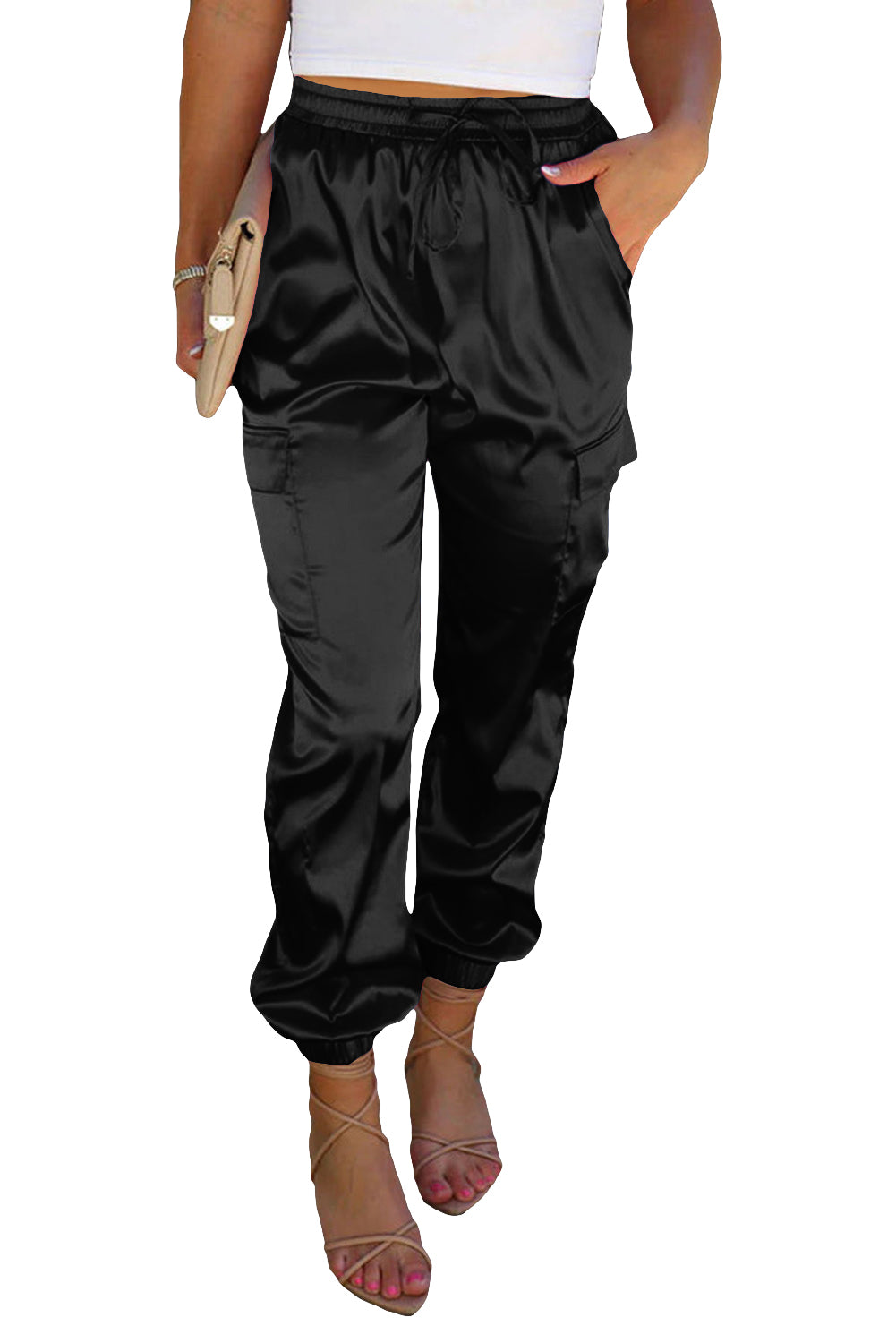 Satin Drawstring Joggers