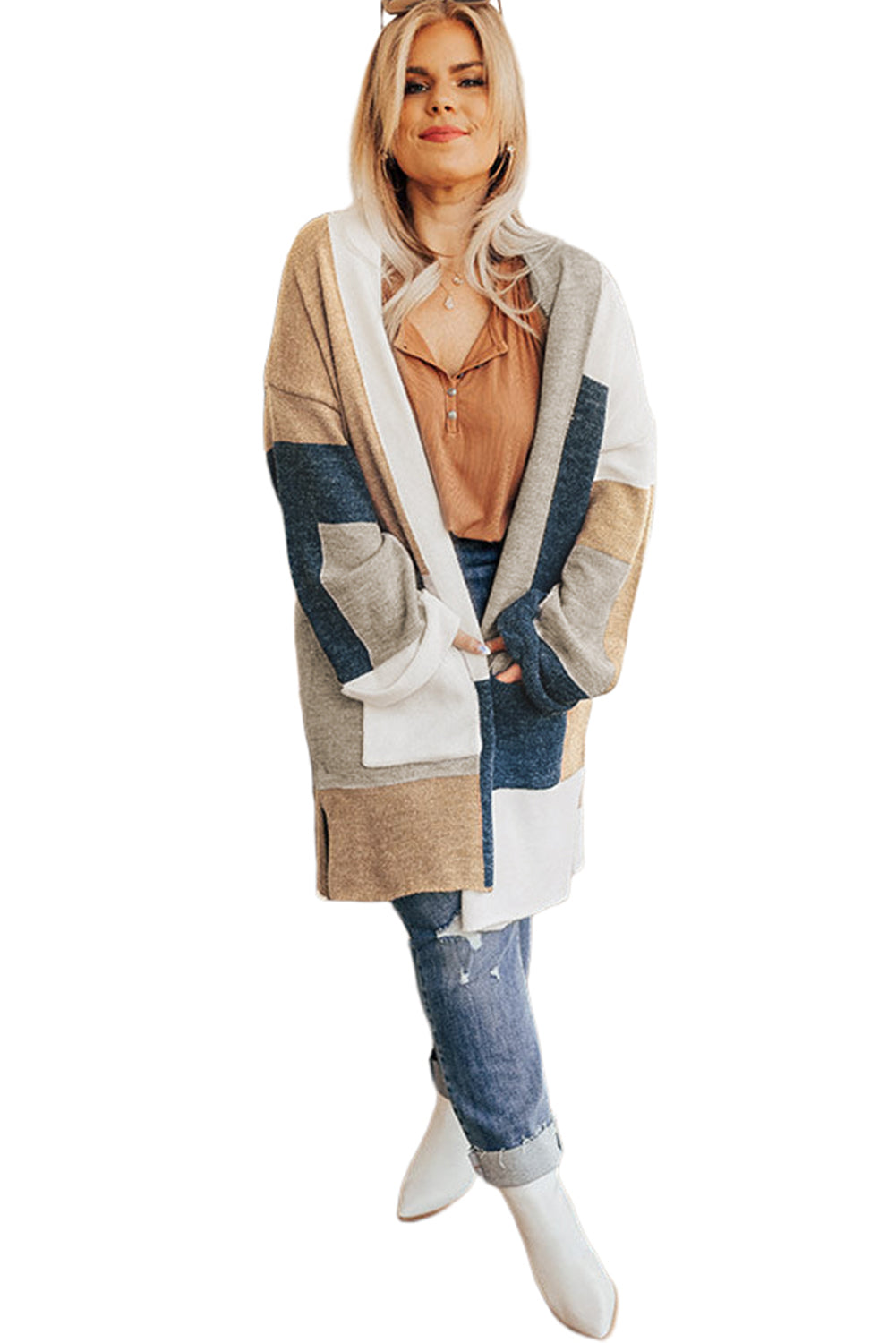 Colourblock Knit Cardi