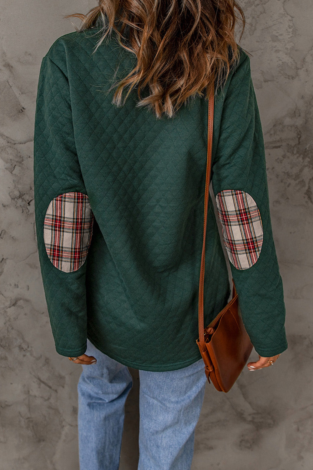 Plaid Trim Sweatshirt