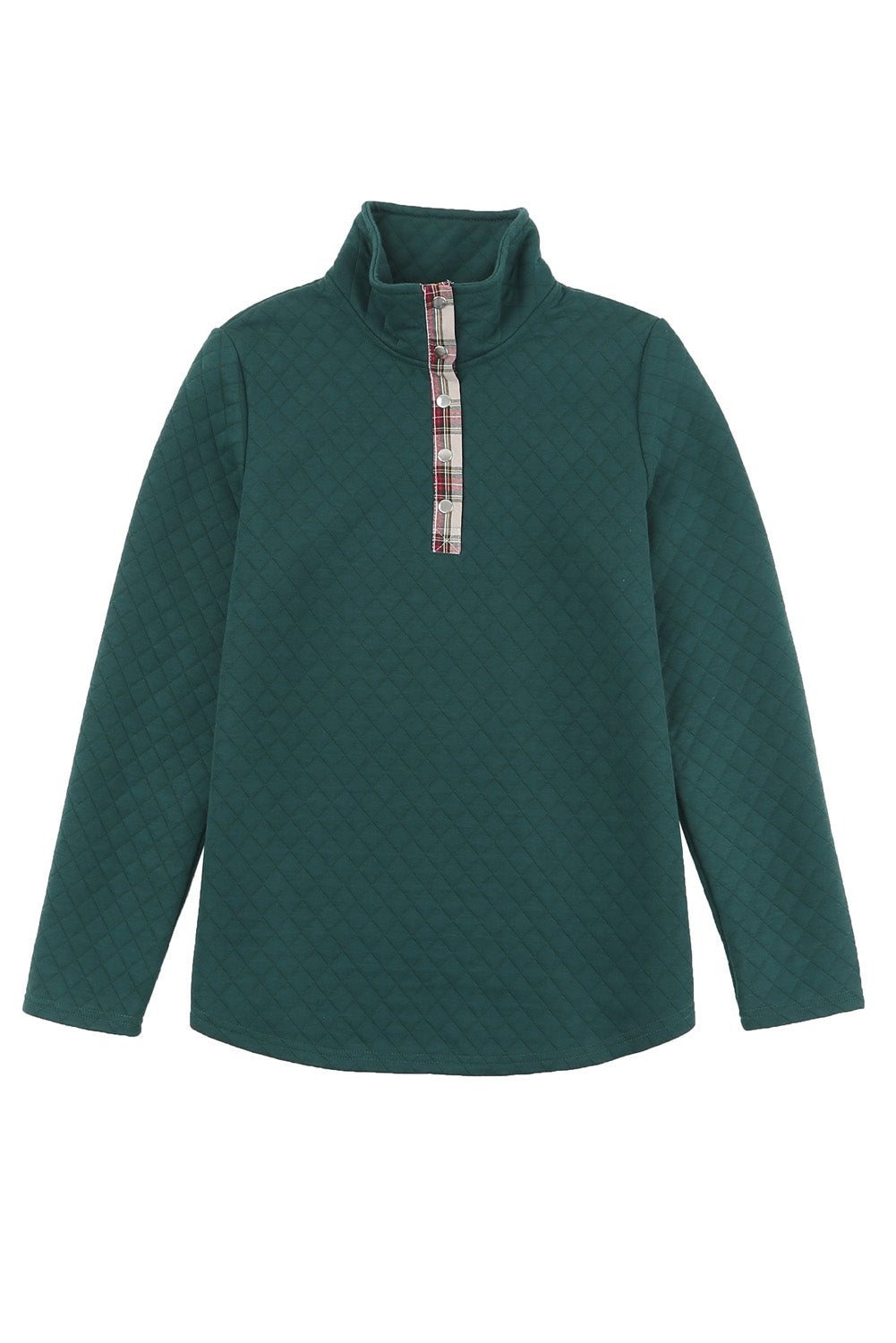 Plaid Trim Sweatshirt