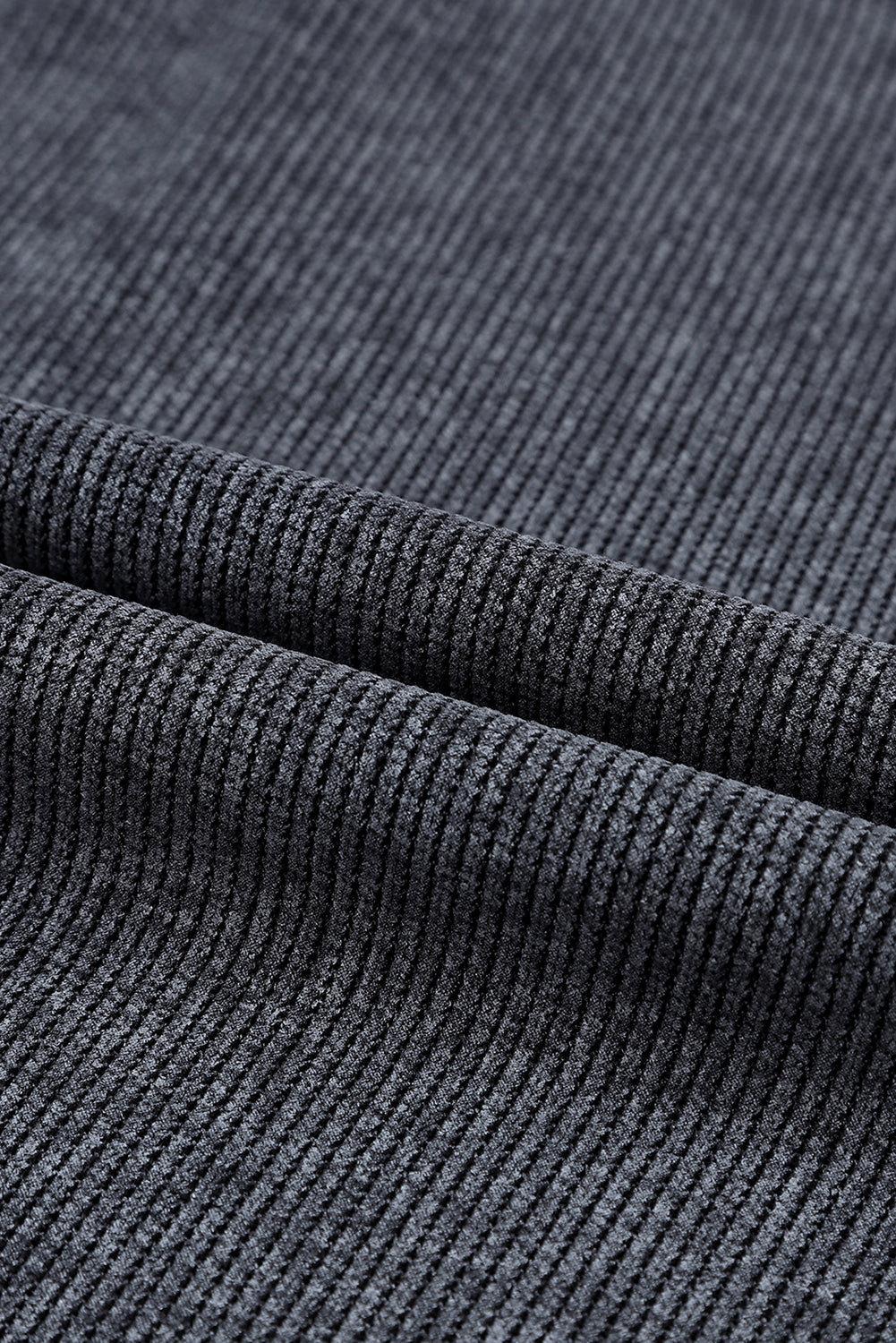 Ribbed Round Neck Pullover Sweatshirt
