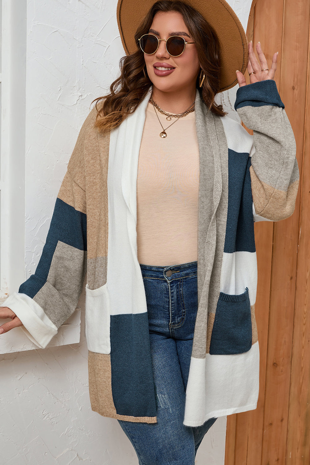 Colourblock Knit Cardi