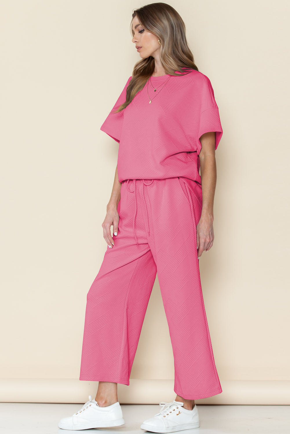 Loose Fit T Shirt and Drawstring Pants Set