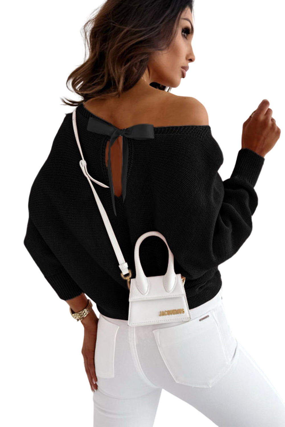 Bow Knot Dolman Sleeve Sweater