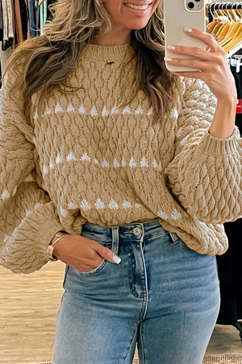 Puff Sleeve Baggy Sweater