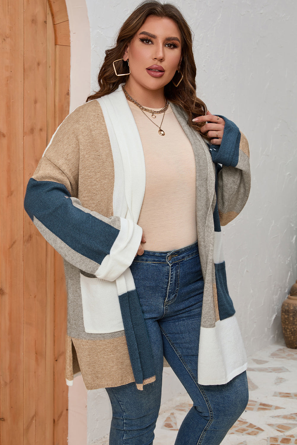 Colourblock Knit Cardi