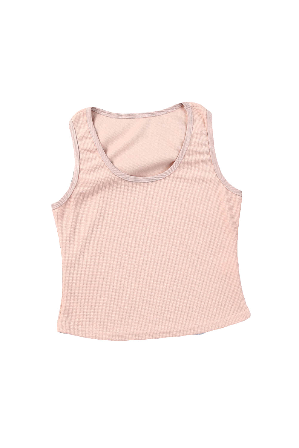 Plain Basic Waffle Knit U Neck Tank Top