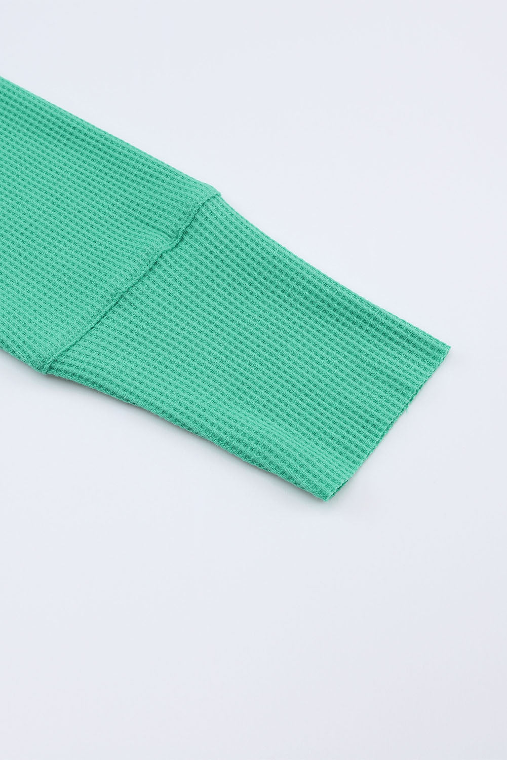 Waffle Knit Long Sleeve Henley Shirt