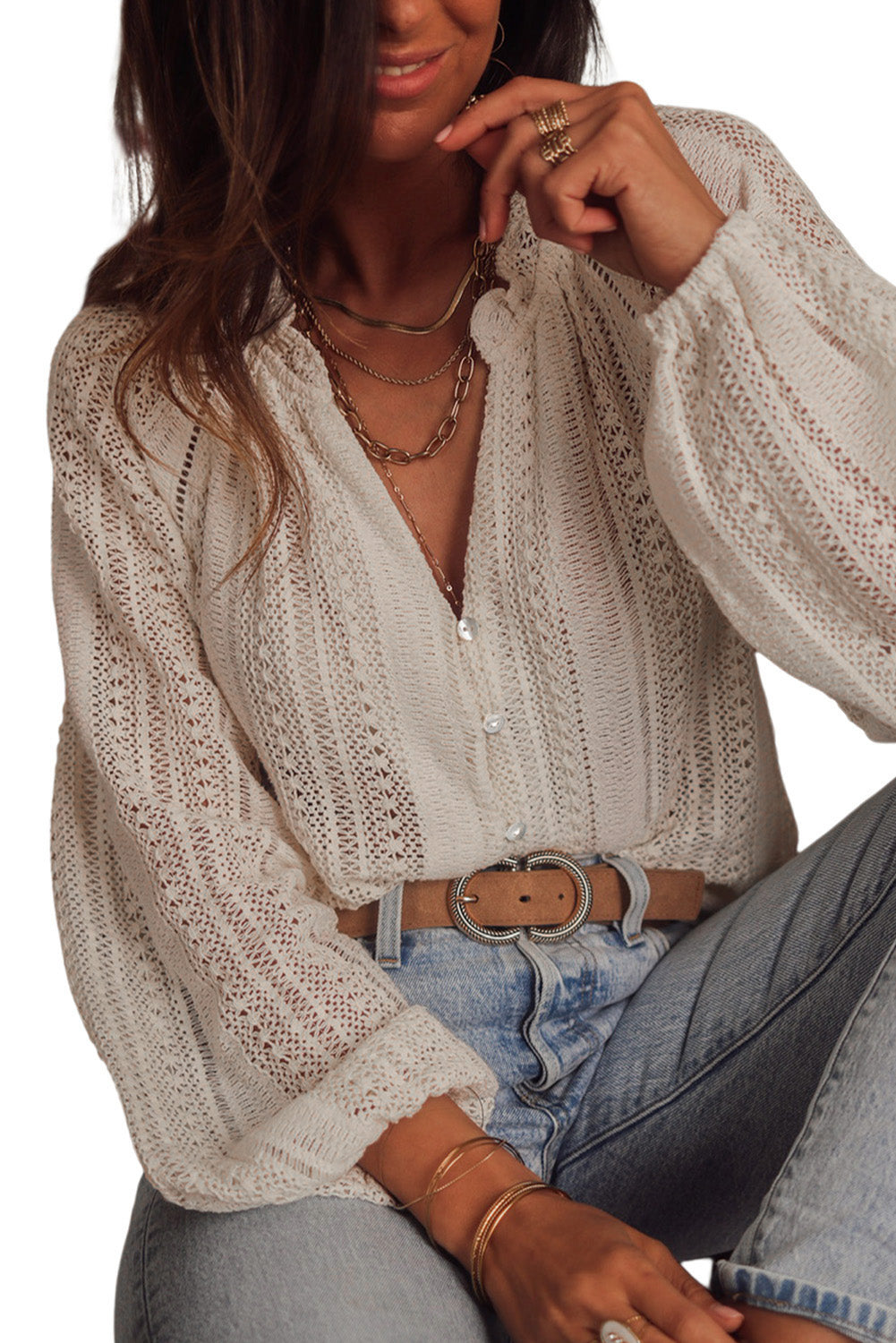 Raglan Sleeve Crochet Top