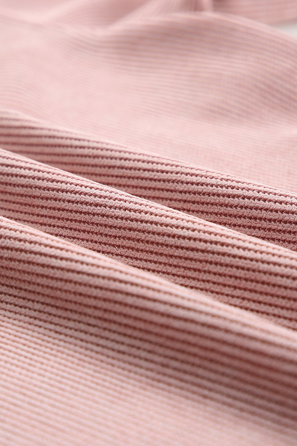 Ribbed Round Neck Pullover Sweatshirt