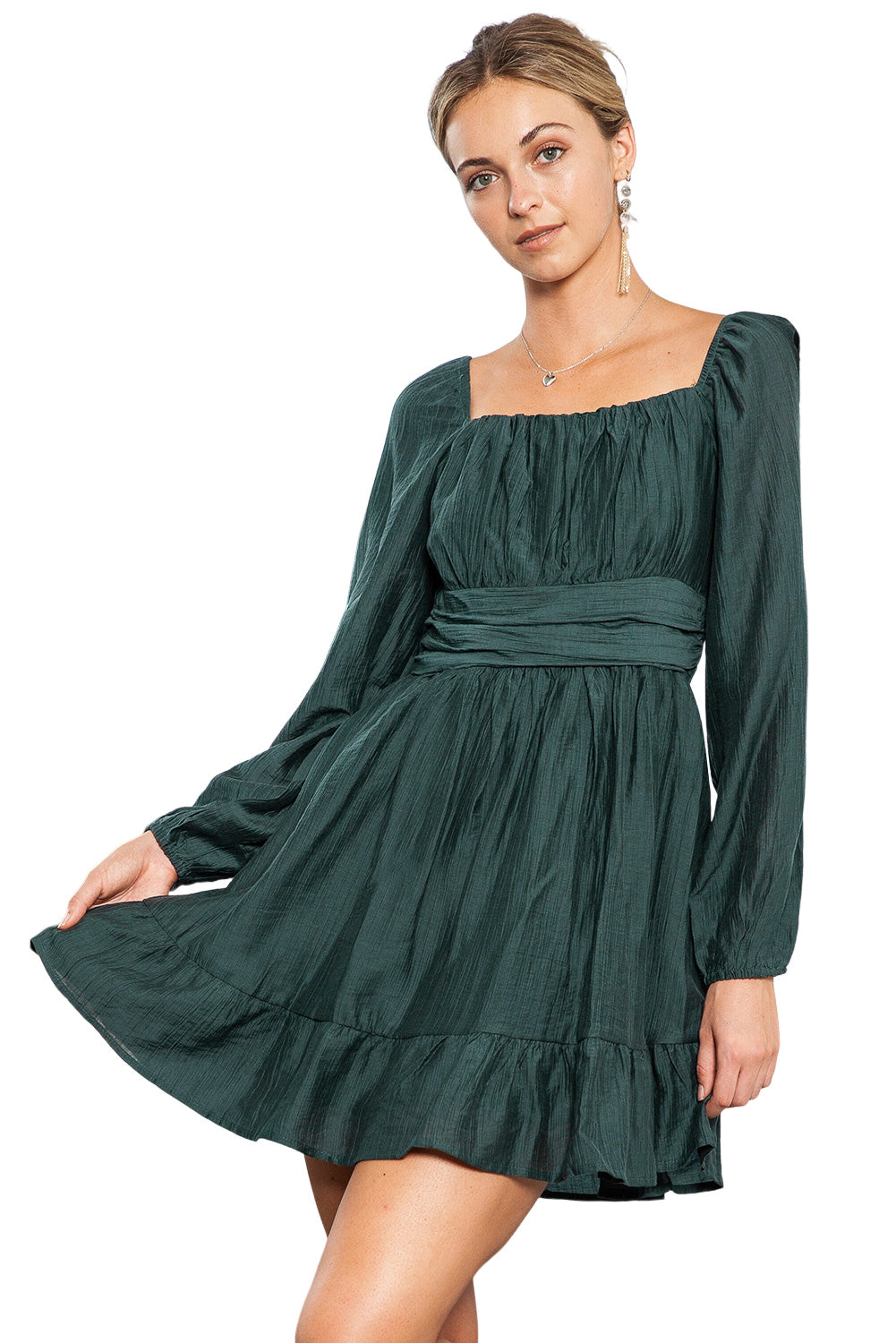 A -Line Square Neck Dress