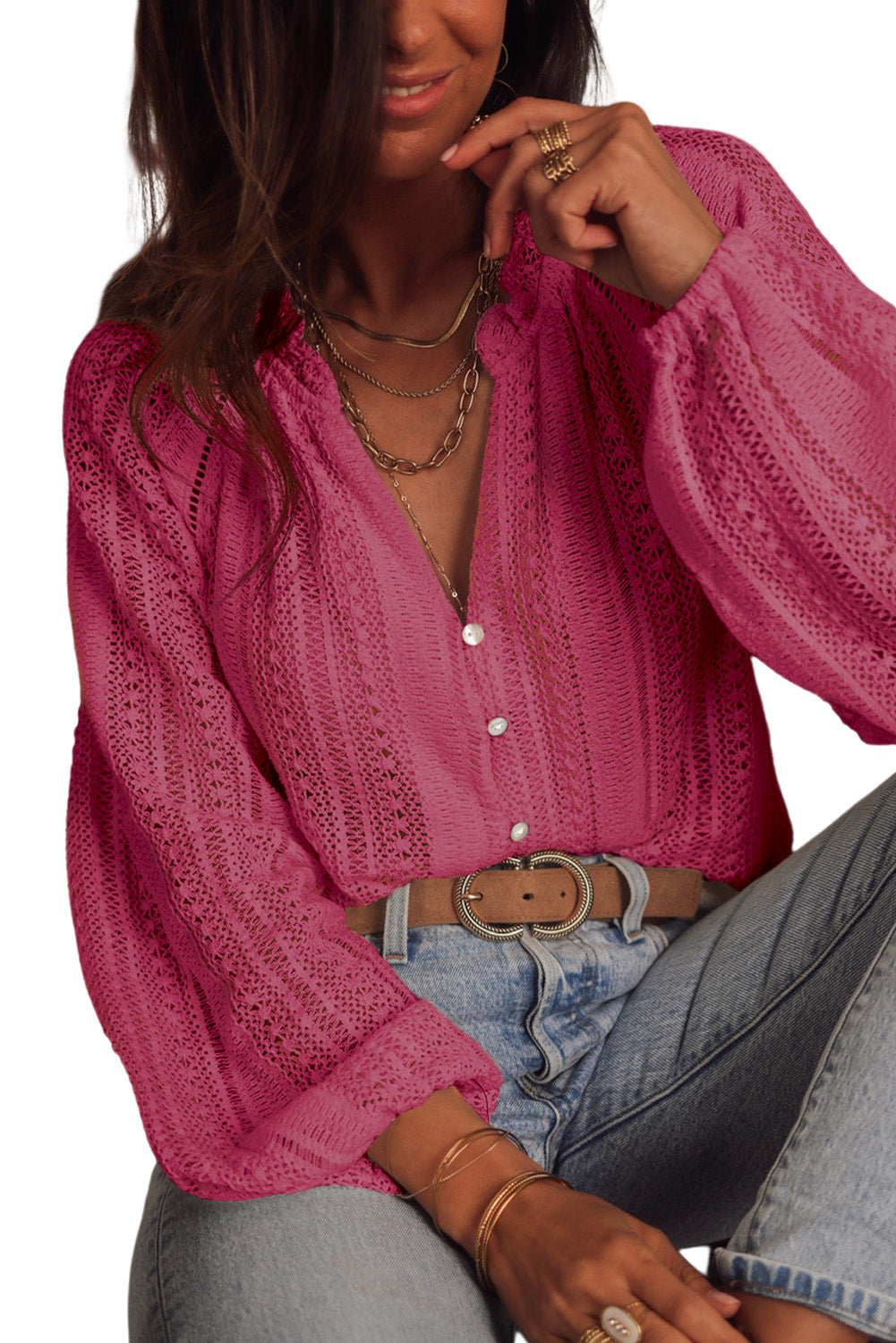 Raglan Sleeve Crochet Top