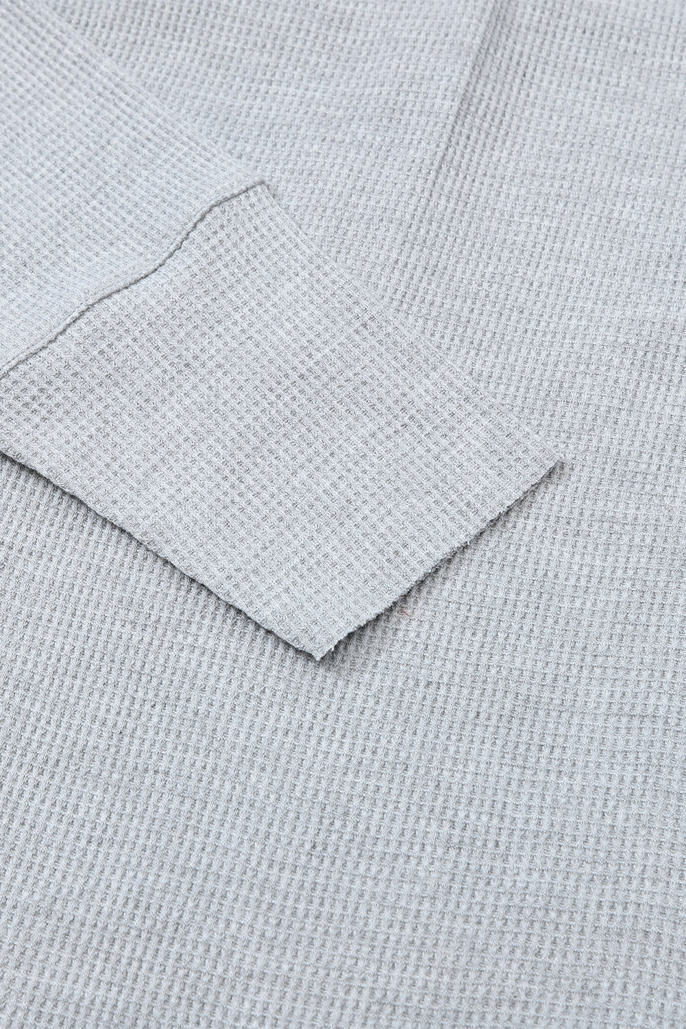 Waffle Knit Long Sleeve Henley Shirt