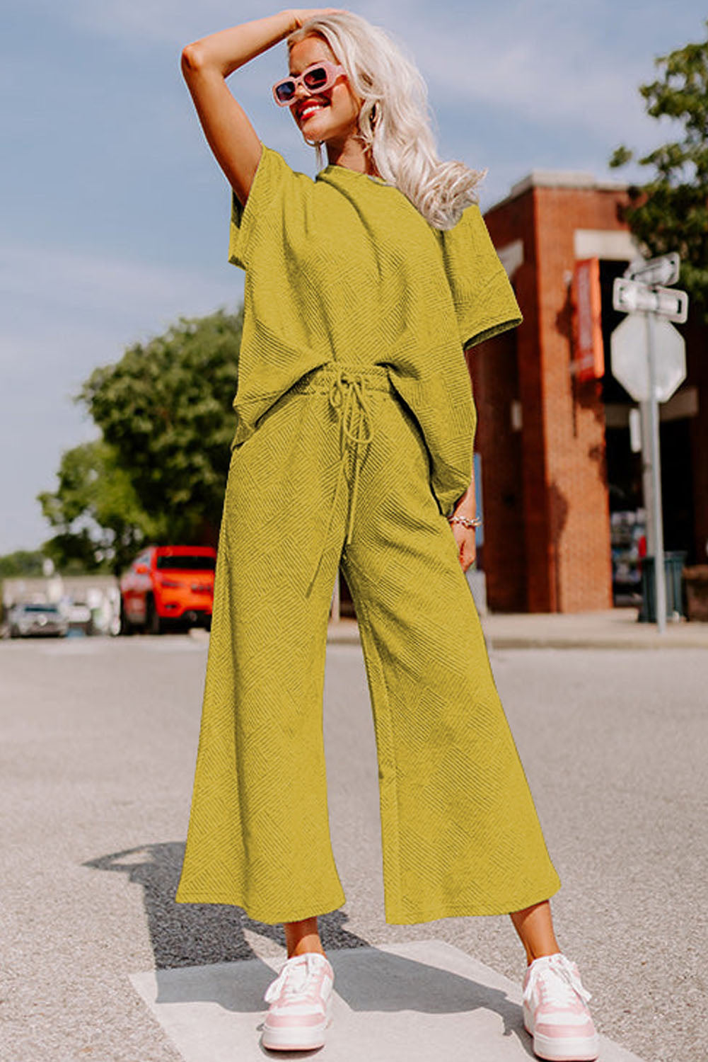 Loose Fit T Shirt and Drawstring Pants Set