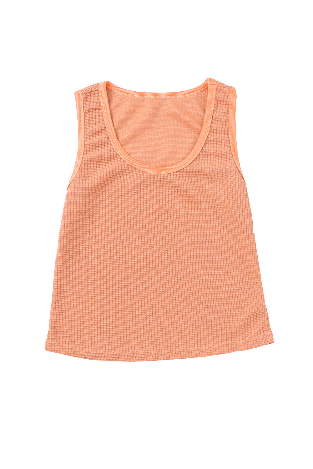 Plain Basic Waffle Knit U Neck Tank Top