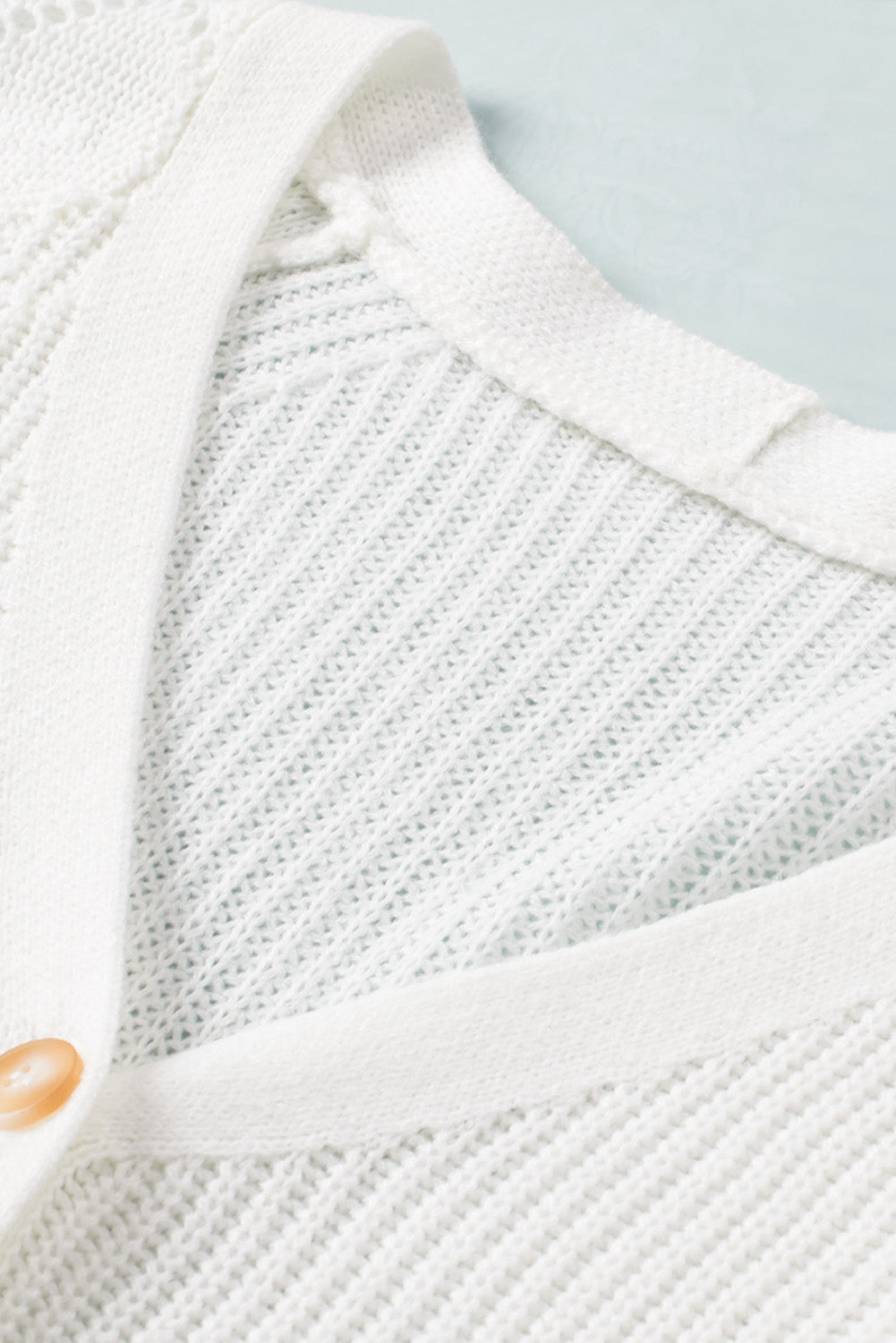 Button Bishop Sleeve Knit Cardigan