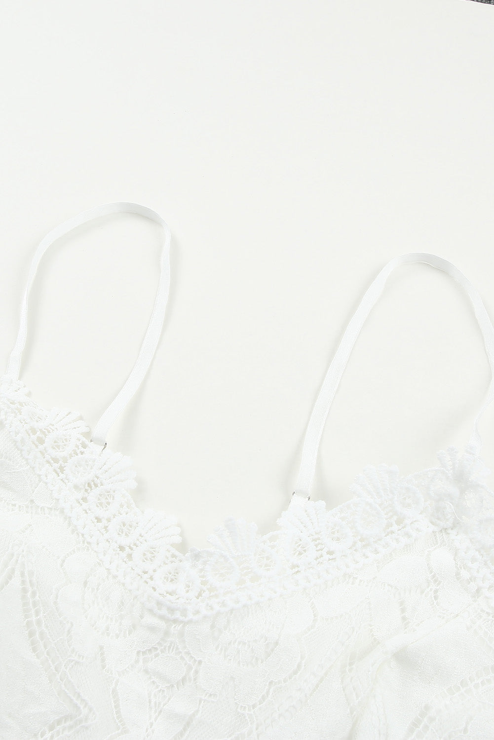 Lace Crochet Smocked Camisole Top
