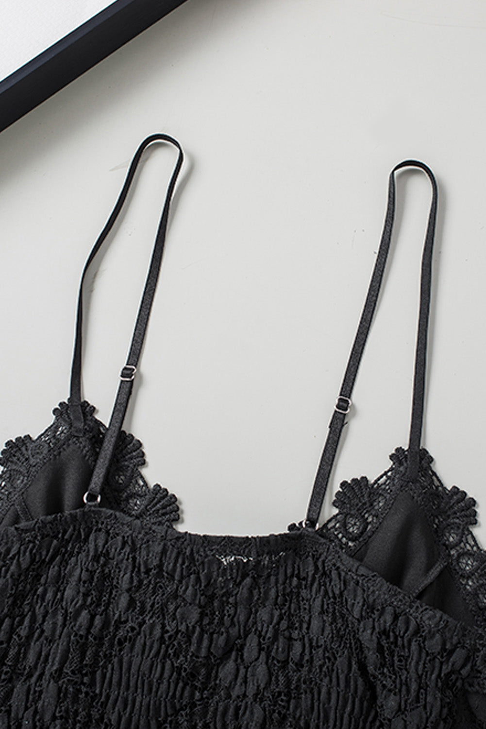 Lace Crochet Smocked Camisole Top