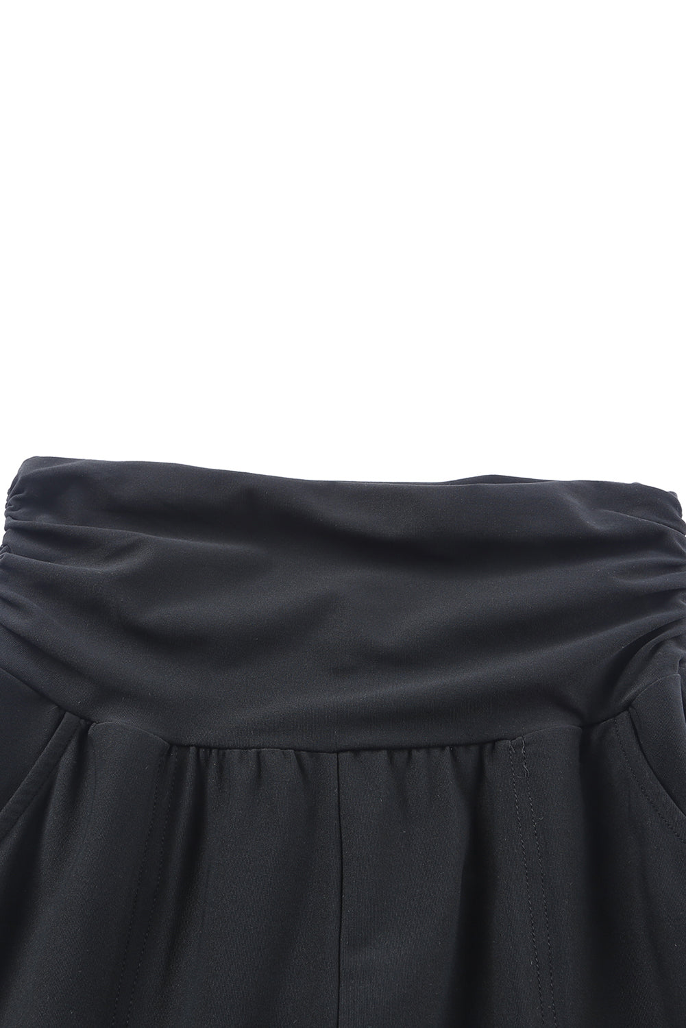 High Waist Pleated Casual Pocket Leggings