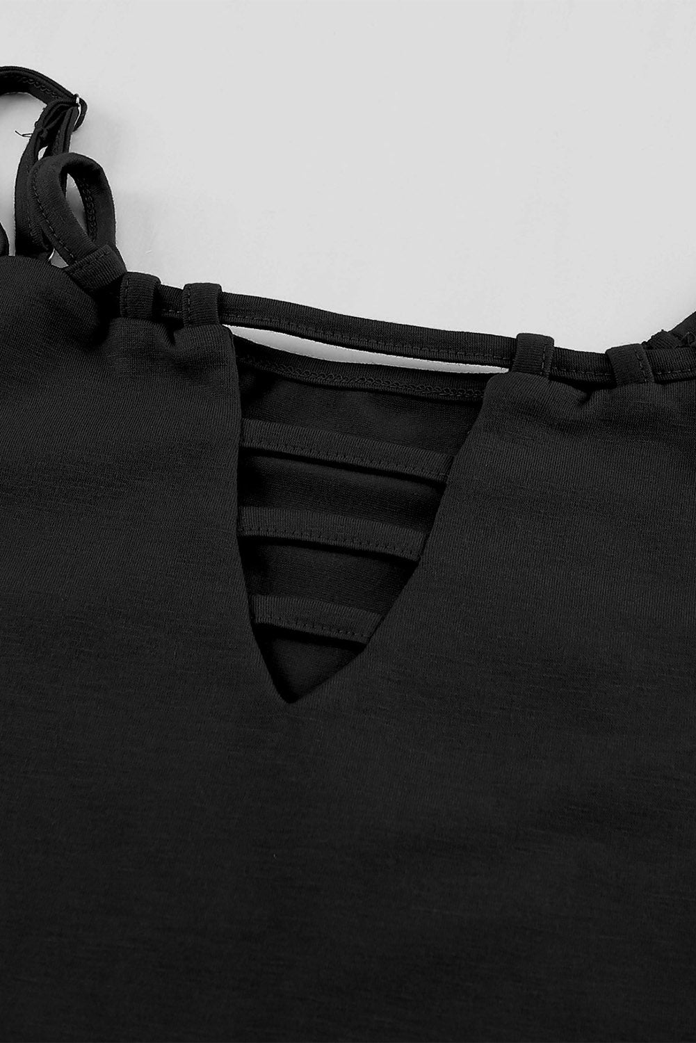 Wine Red Ladder Hollow-out Tank Top