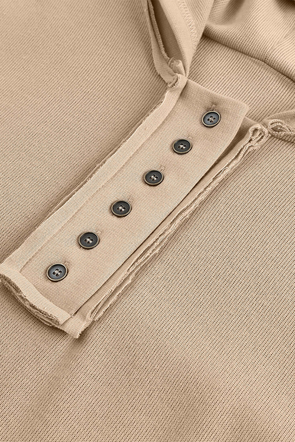 Plain Casual Button Front Pullover Hoodie