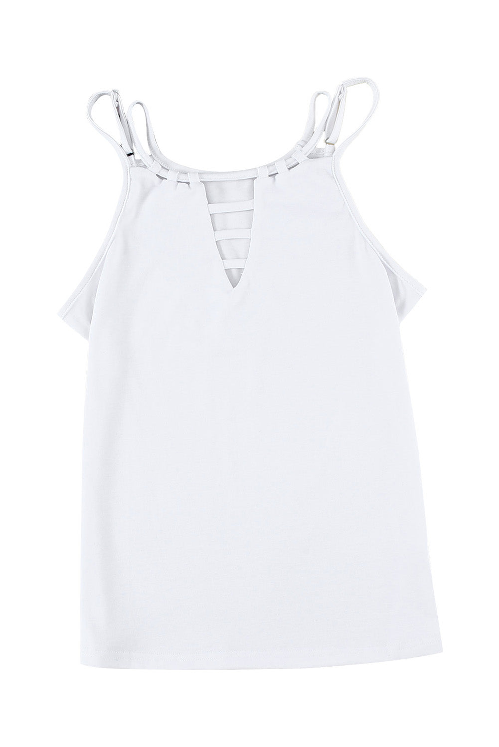 Wine Red Ladder Hollow-out Tank Top
