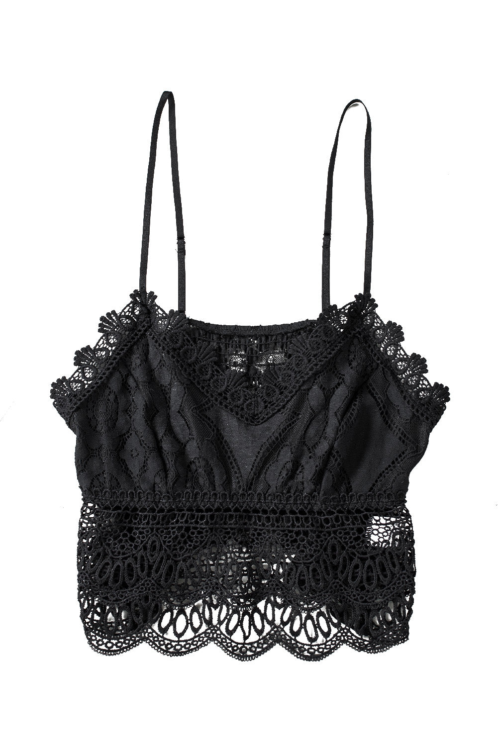 Lace Crochet Smocked Camisole Top