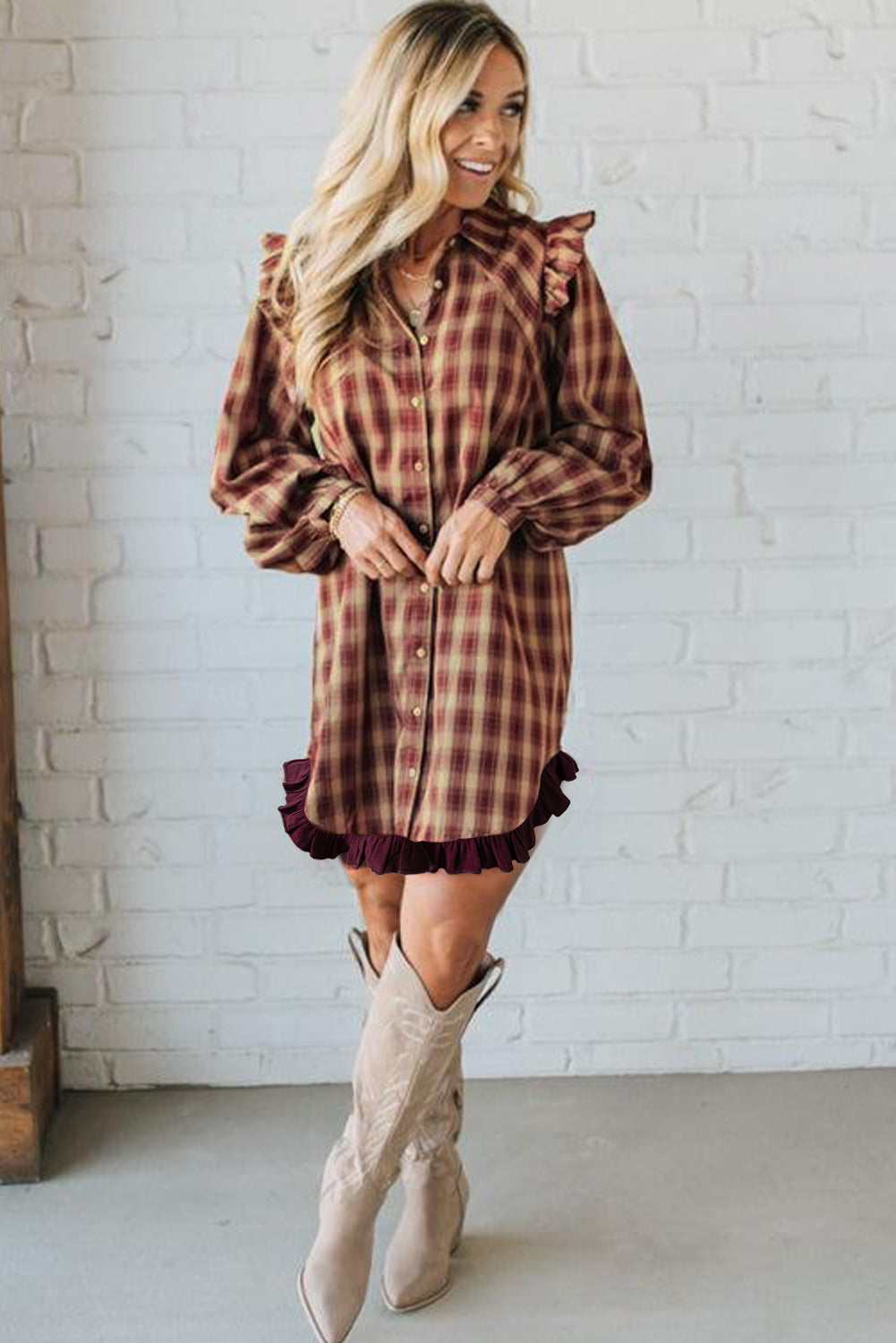 Long Sleeve Mini Shirt Dress