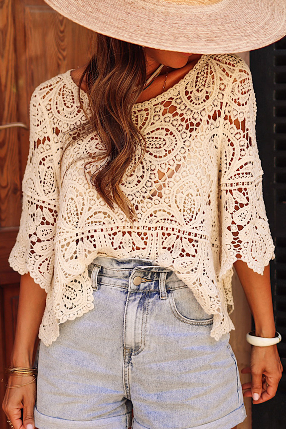 Lace Crochet Bohemian Blouse