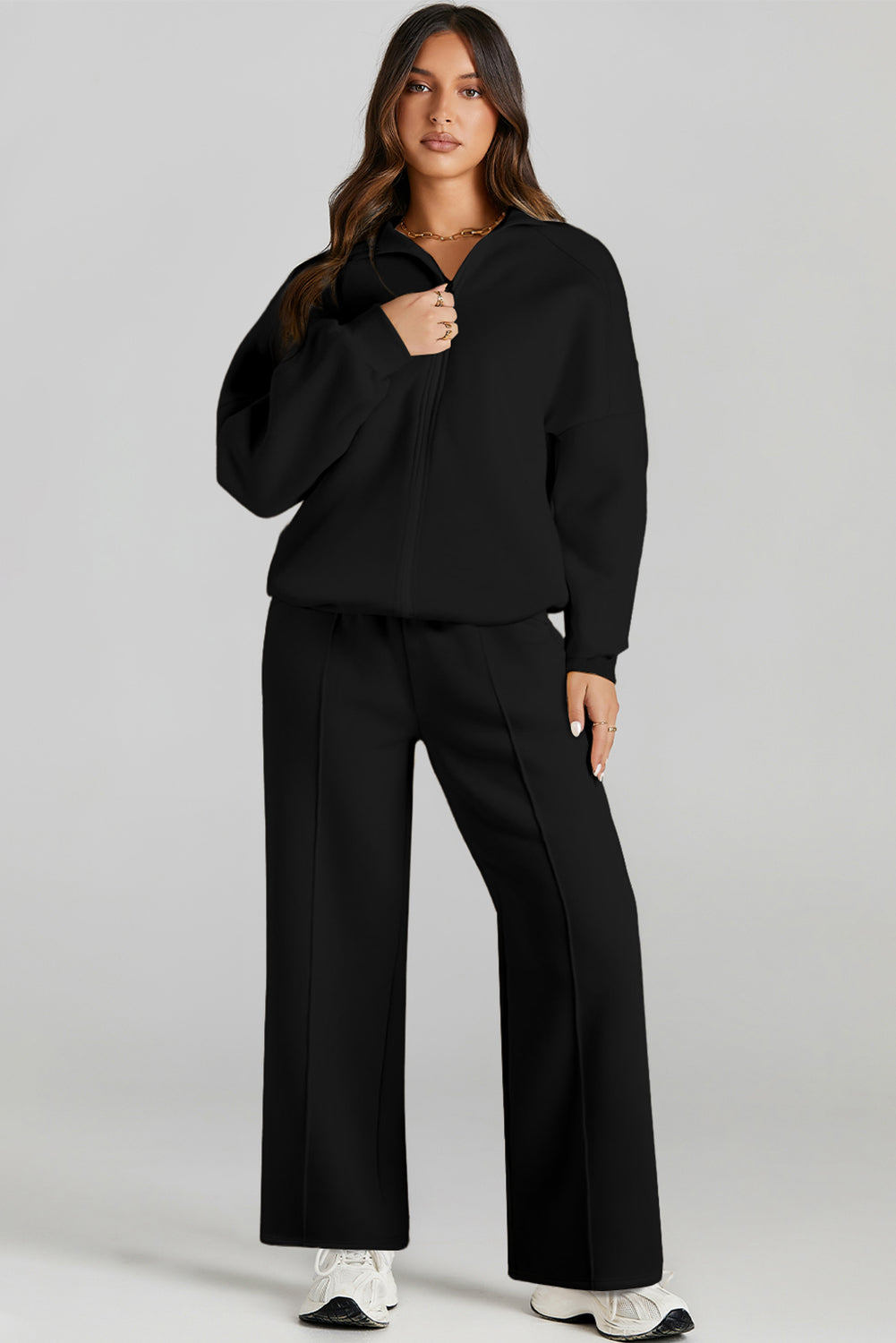 Half Zip Sweatshirt and Pants Set