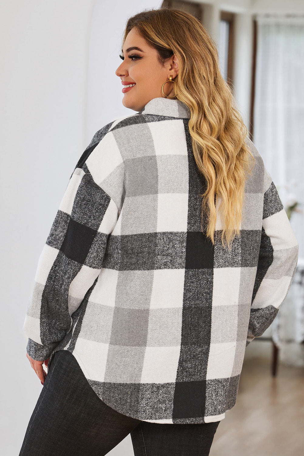 Checkered Button-Up Shacket