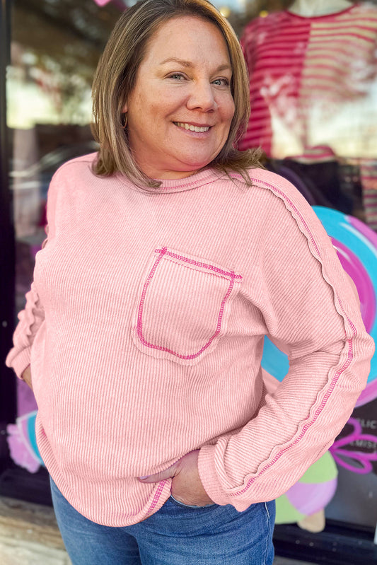 Rib Knit Long Sleeve Top