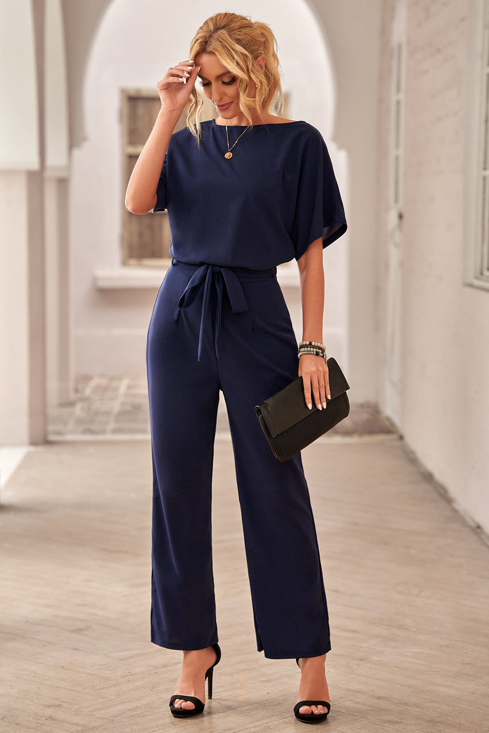 Navy blue 2025 womens jumpsuit