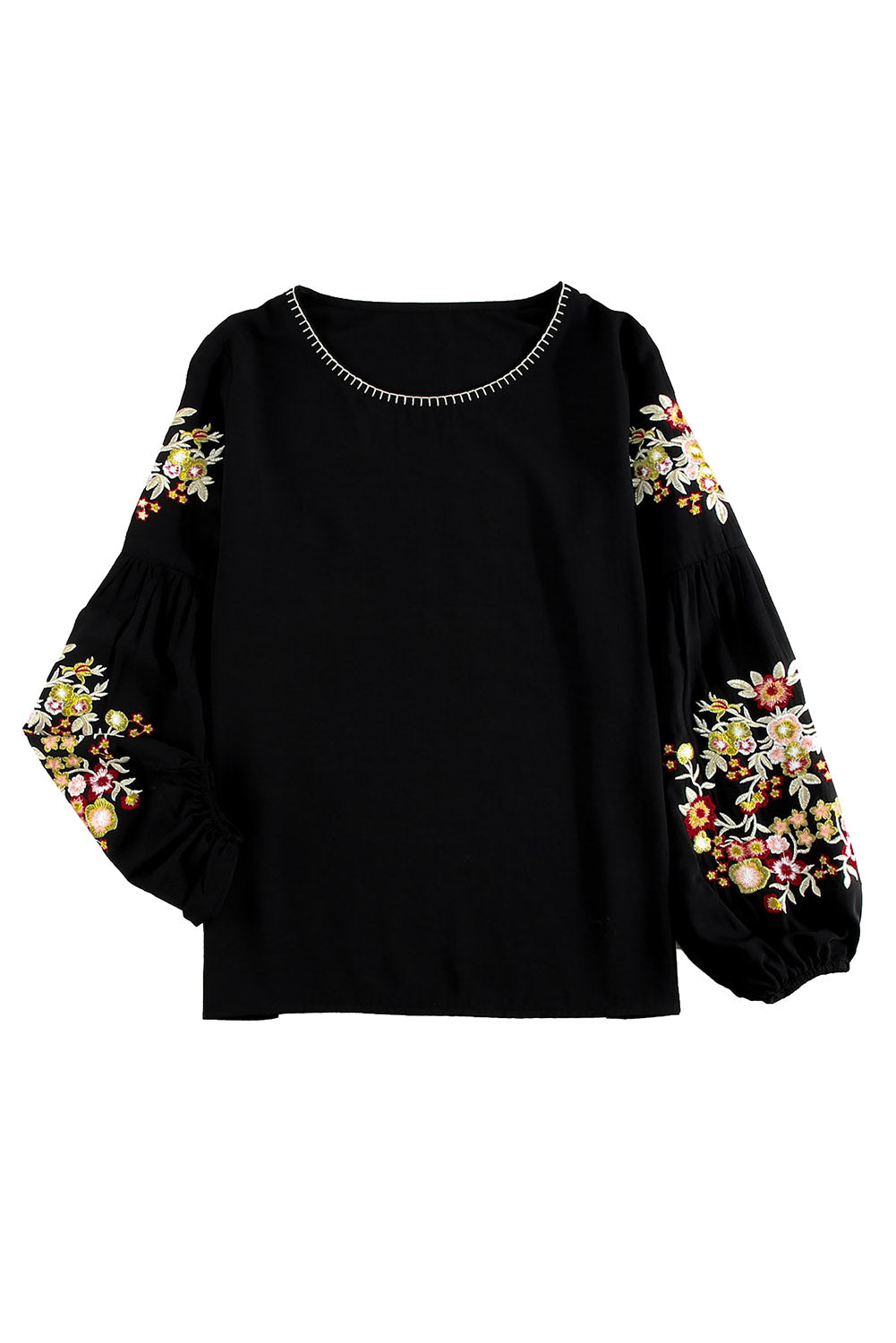 Embroidered Long Sleeve Blouse