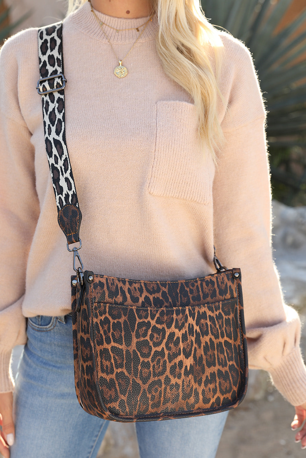 Leopard Strap Square Bag