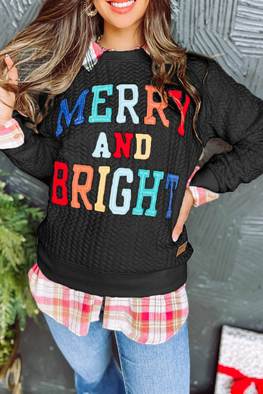 Merry and Bright Quilted Ugly Sweater