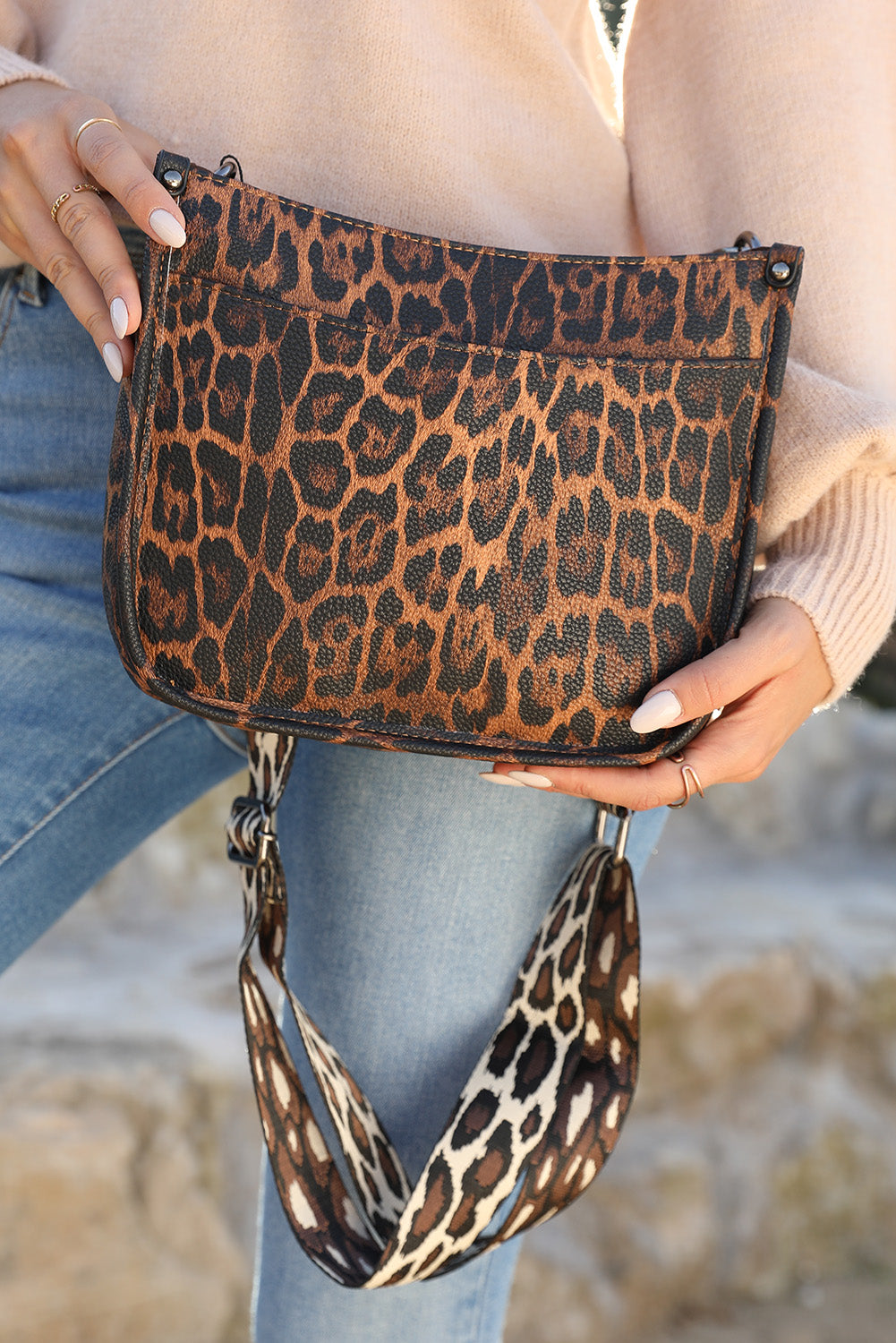 Leopard Strap Square Bag