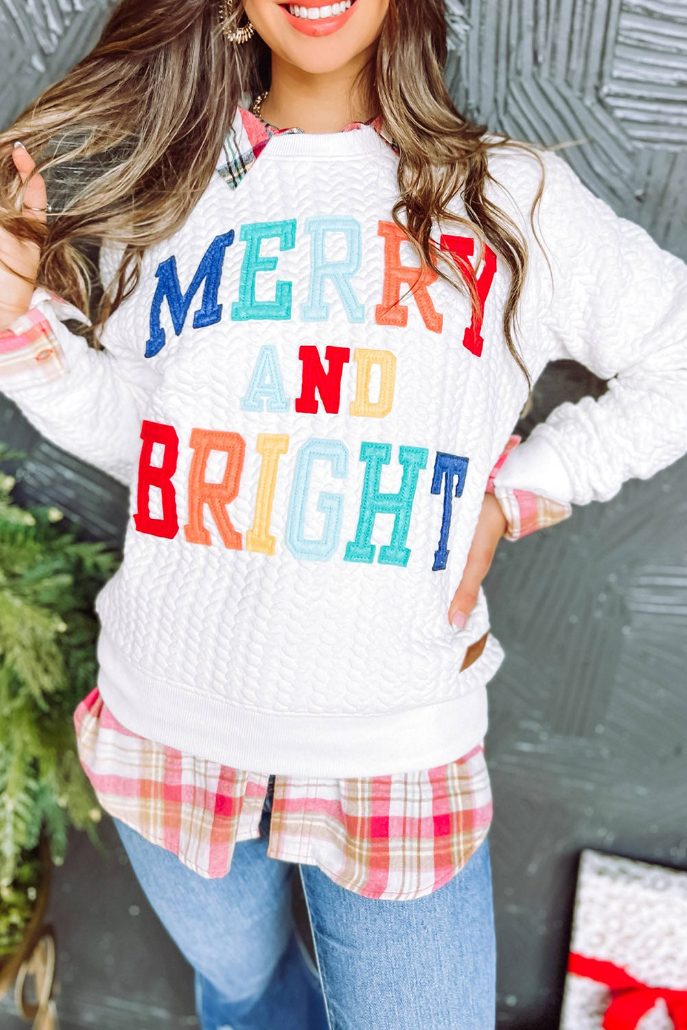 Merry and Bright Quilted Ugly Sweater