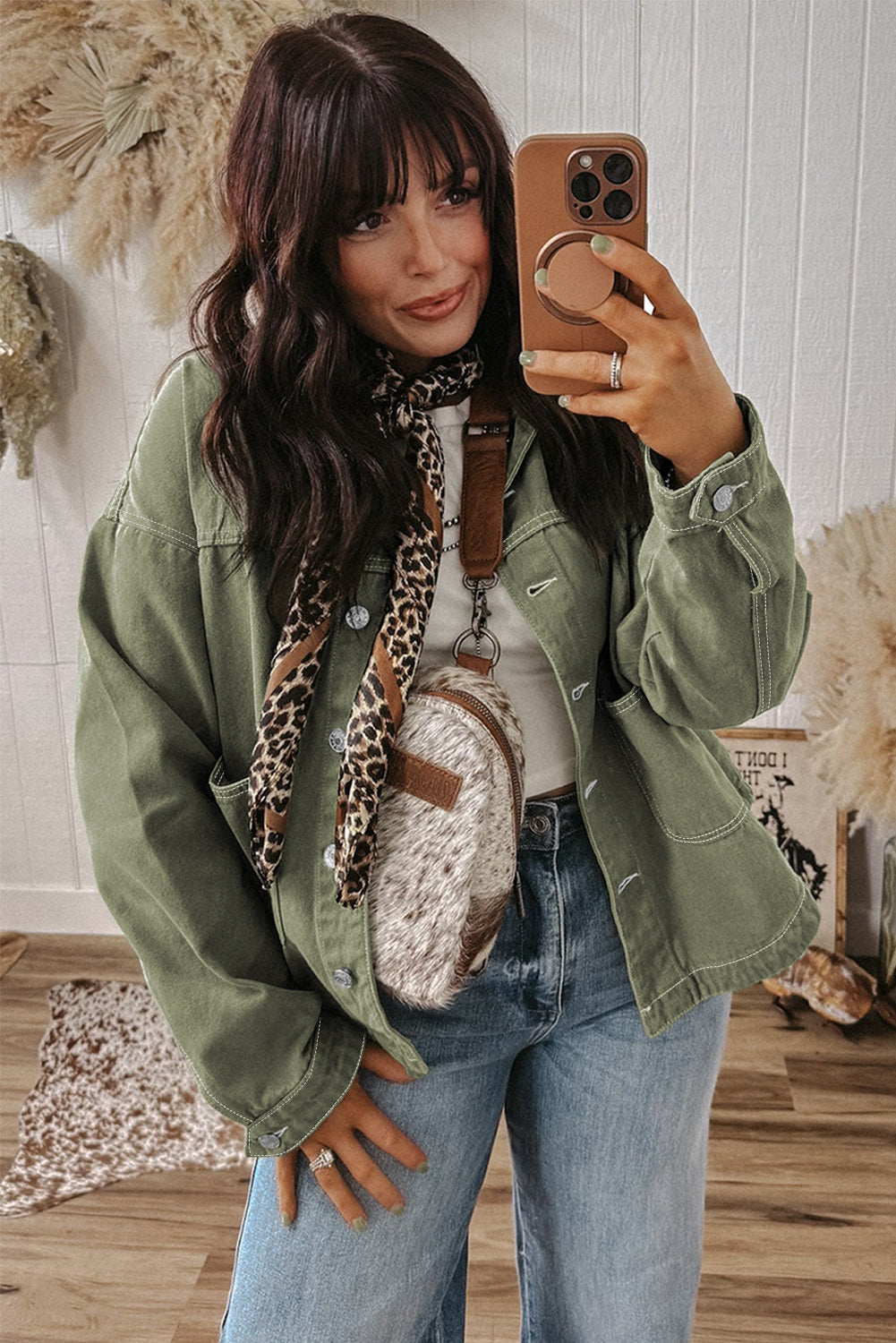 Button Front Denim Jacket