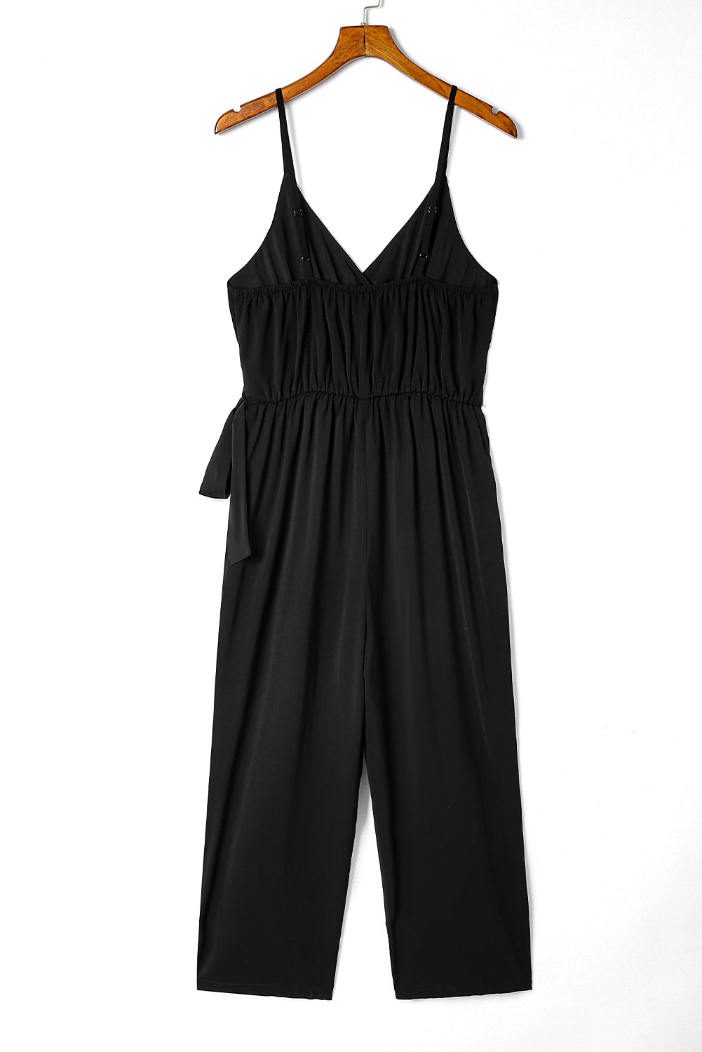 Surplice V Neck Knot Wide Leg Jumpsuit